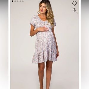 PINKBLUSH blue floral maternity dress